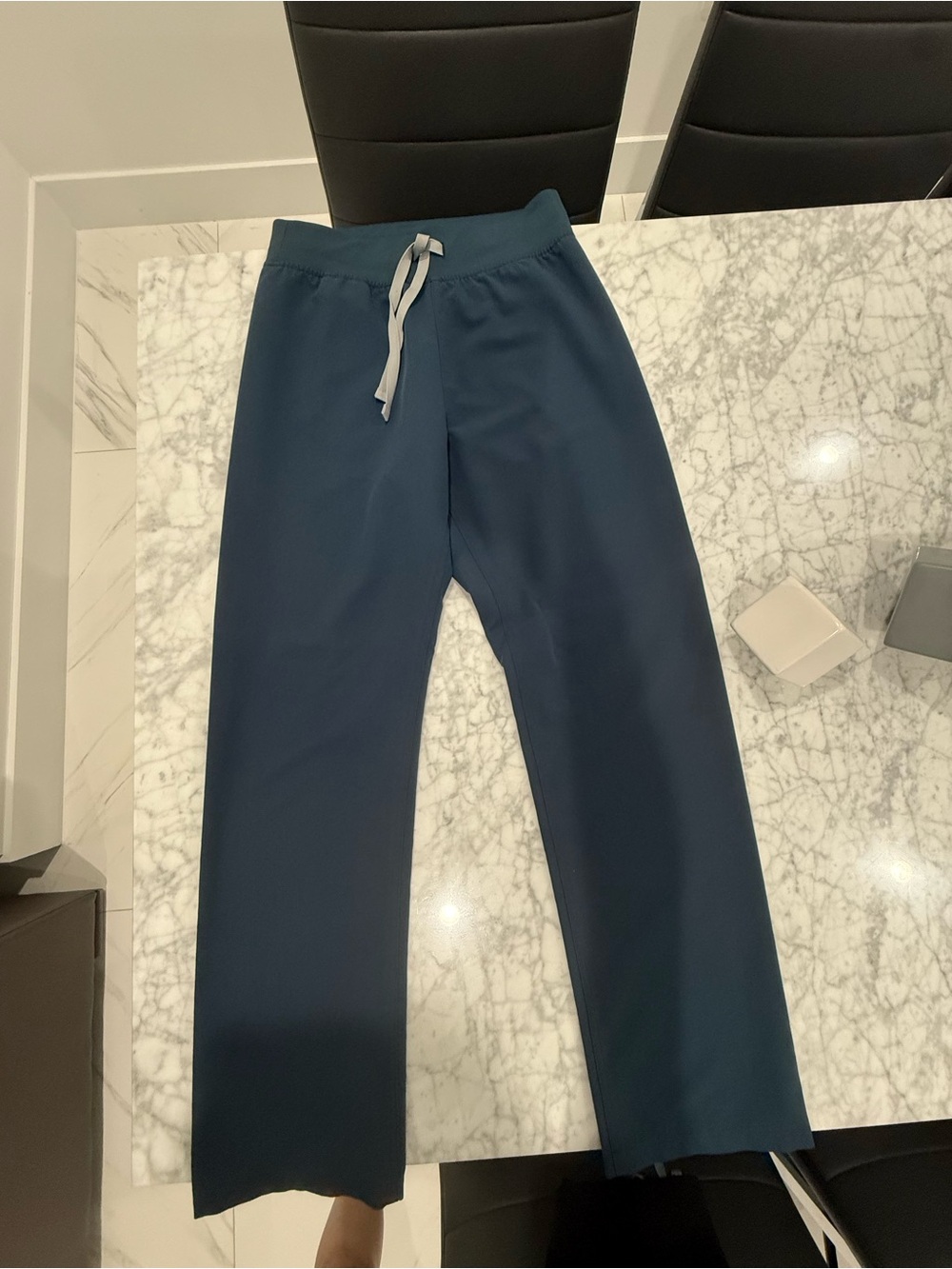 Figs high waisted Livingston pants, small, dark harbor
